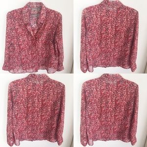 Croft & Barrow Shell/Button Down Blouse Pink L